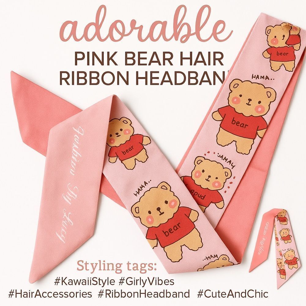 Pink Bear Hair Ribbon Headband – Fashion By Lucy